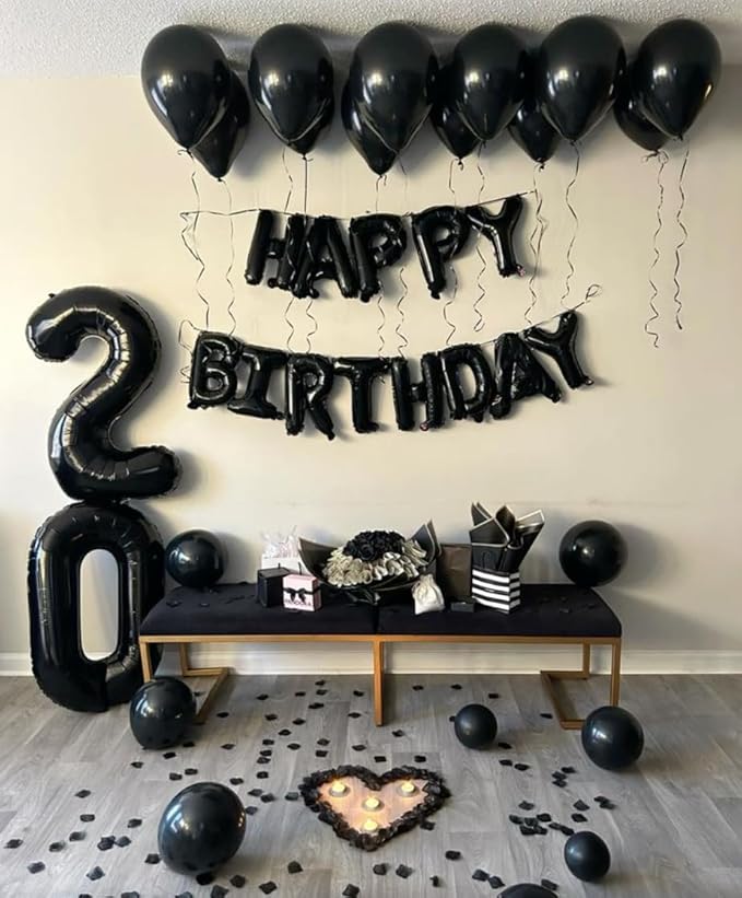 Black Number 24 Balloon, 40 Inch, Birthday Party Decorations, Anniversary & Graduation Supplies