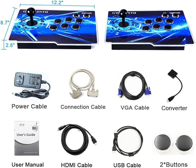 GWALSNTH 16800 Games in 1 Pandora's Box with WiFi Arcade Game Console, 3D Games,1280x720 Full HD,Support 4 Players,Search/Hide/Save/Load/Pause