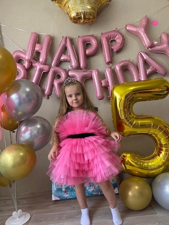 Gold Number 5 Balloon 40 Inch, 5th Birthday Party Decorations for Children, Giant 5 Foil Balloon for Party Supplies