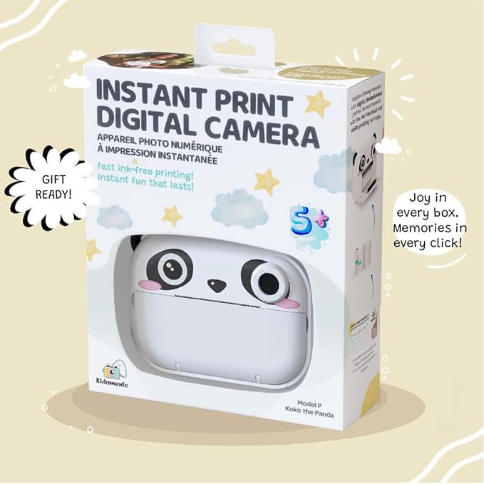 Instant Print Kids Digital Camera & Video Camcorder with Selfie Camera by Kidamento, Scavenger Hunt Momento Book, 32GB Memory Card - Model P