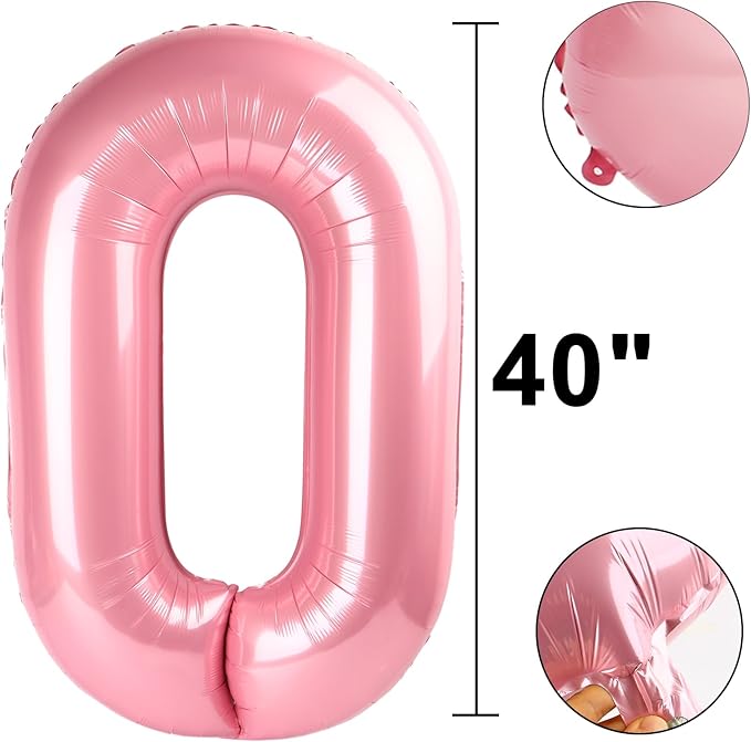 40 Inch Pearlescent Pink Number 20 Balloon Number 20 Balloon 40 Inch, 20th Birthday Party Decorations for Boy or Girl Huge Mylar Anniversary Party Supplies