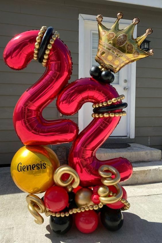 Red Number 18 Balloon 40 inch, 18 Number Balloons, 18th Red Birthday Decorations, 18 Year Old Girls Boys Party Supplies