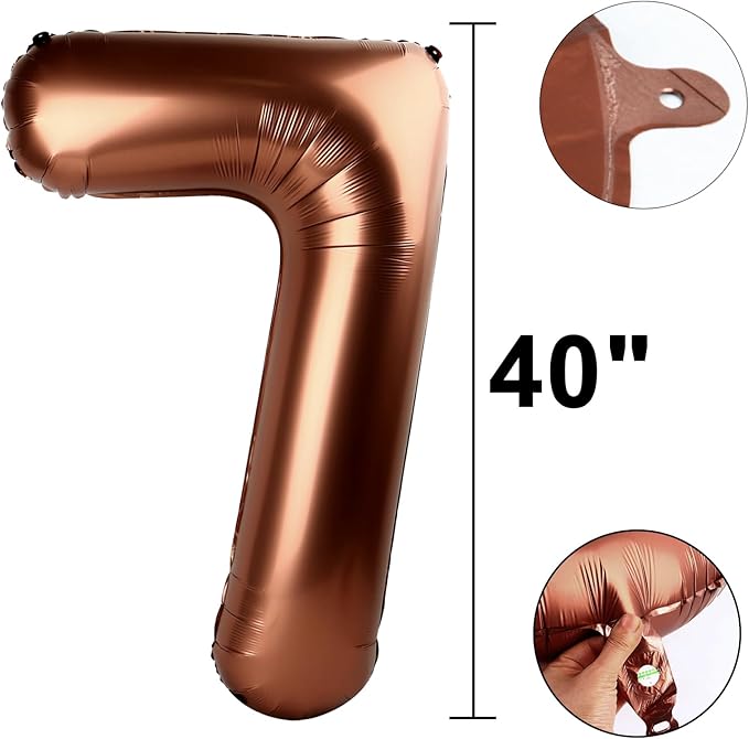 40 Inch Dark Brown Balloon Number 17,Chocolate Jumbo Mylar Foil Helium Balloon for 17th Digital Balloons for Birthday Party,Wedding Anniversary Party Decorations