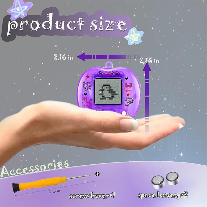 5 Pcs Virtual Pets, Cute Big Heart Shape,Virtual Electronic Digital Pets,168 Pets Retro Handheld Game Machine 5 Buttons Easier to Operate（Classic Color）