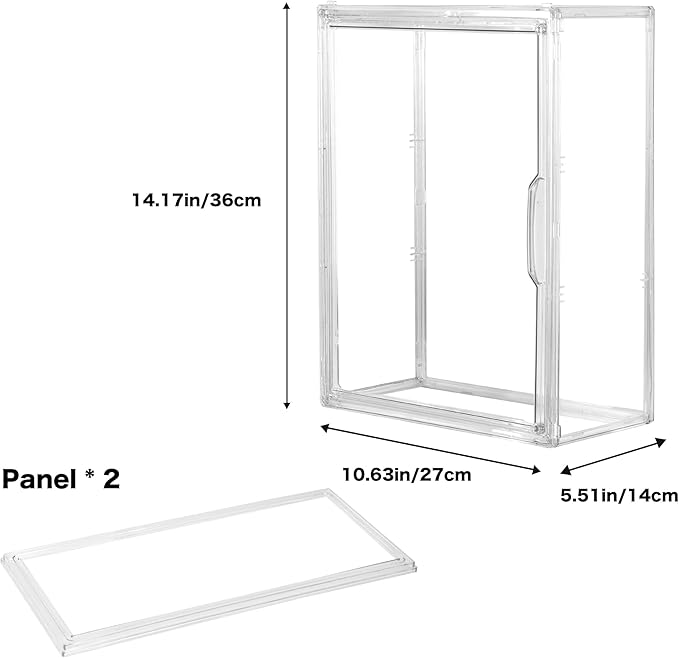 Acrylic Display Case for Figures, 3 Tier Clear Wall-Mounted Storage Organizer, Display Box with Magnetic Door, Dustproof Showcase Cabinet for Doll Action Figure Collectibles