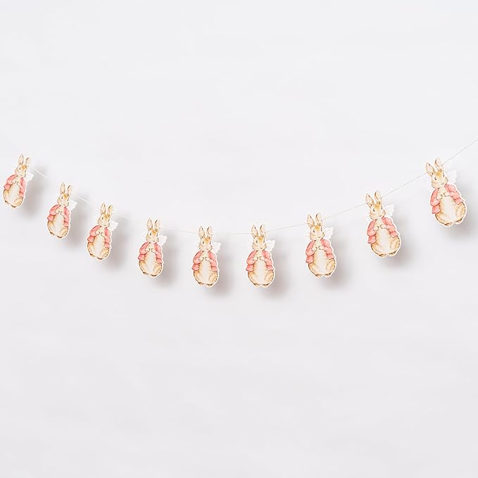 Rabbit Paper Banner - A Little Bunny is On The Way Decoration,Easter Baby Shower Party Supplies,Spring Party Decorations for Gender Reveal