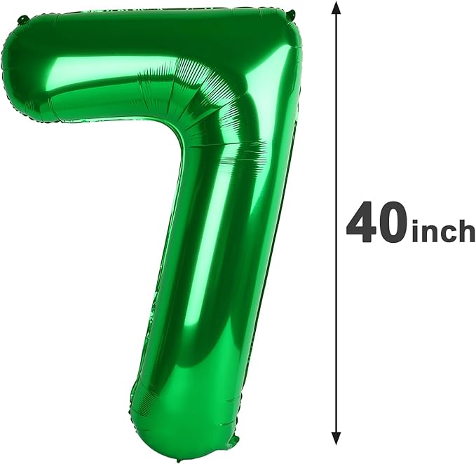 Green Number 17 Birthday Balloon 40 Inch, Digital Balloons for 17 Party Celebration Decorations Supplies, Mylar Foil Numbers Balloon for 17 Wedding Anniversary