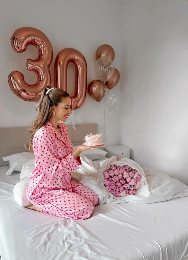 50 Balloon Number, Foil 40 Inch Rose Gold 50th Birthday Party Decoration for Men & Women, Big Number Balloons Party Supplies for Engagement Wedding Anniversary