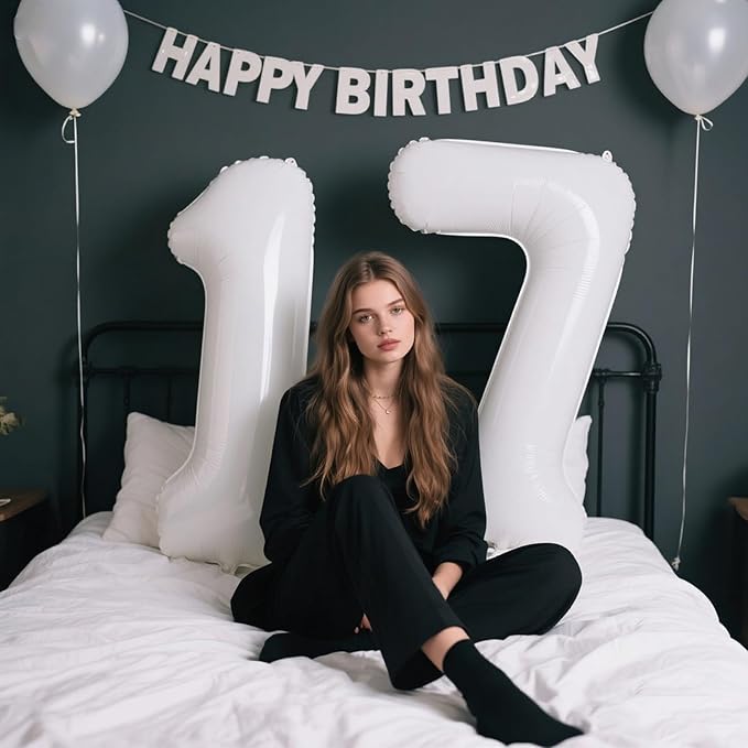 40 Inch Number Balloon White 1 Balloon Party Decorations 1 10 11 15 16 17 18 21 Giant Jumbo Foil Balloons 1 Balloon 1st Birthday Boy Girl for Birthday Party