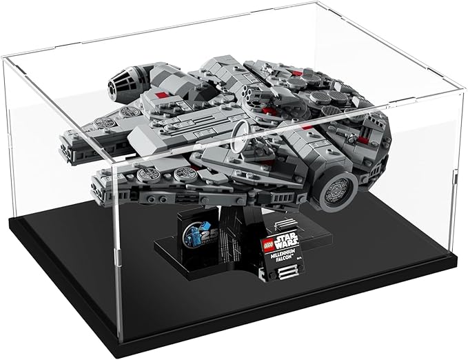 DuvinDD Acrylic Display Case Clear Large Display Box for Lego Star Wars 75375 Starship, for Star Wars Battle of Felucia Separatist MTT (75435), Dustproof Collectibles Showcase (15.7x11.8x7.9inch)