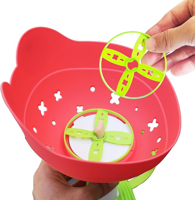 Disc Launcher Toy Kids Yard Flying Spinner Fairy Hover Helicopter Propeller Toy Outdoor Capture Catching Chasing Game Gift for Boy Girl Age 4 5 6 7 8 9 10 with 12 mini Discs