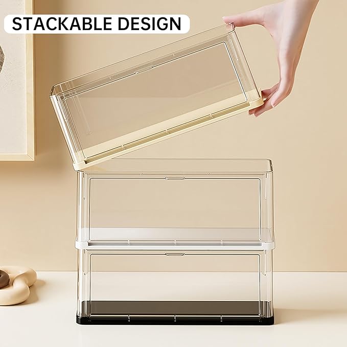 Clear Display Case for Figures, Acrylic Storage Organizers Box with Magnetic Door, Dustproof Showcase for Collectibles Action Figure(1Pack, Medium)