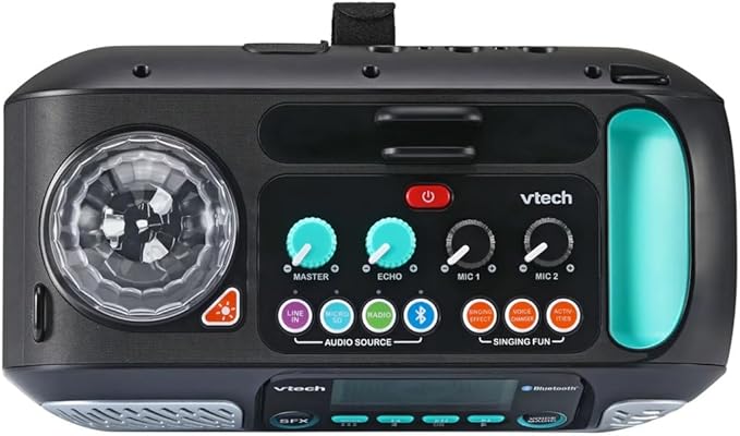 VTech Super Sound Karaoke Portable Bluetooth, 2 Mics Included, Party Lights