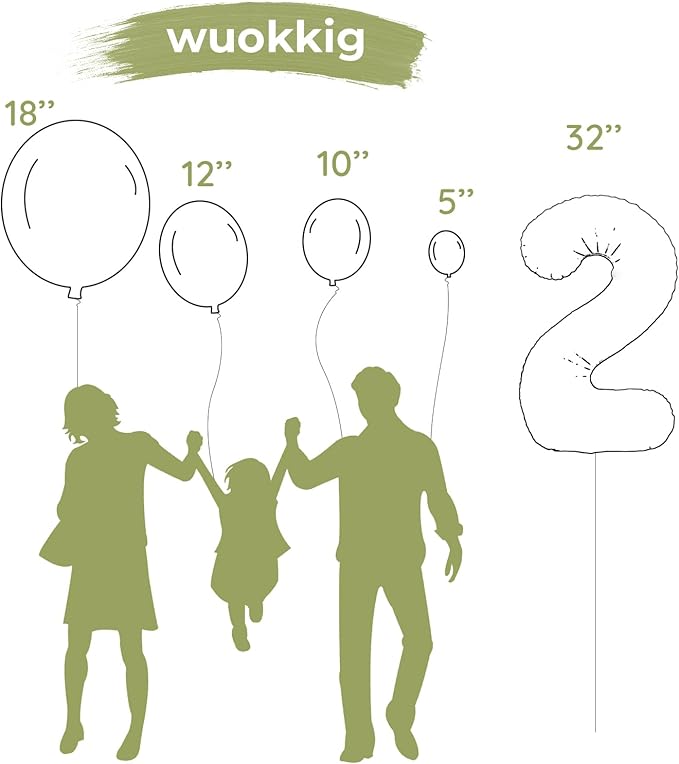 Jungle Safari Birthday Balloons, Animal Balloons Birthday Party Supplies for Safari Birthday Wedding Shower Party Decorations (Cream, Number 2)