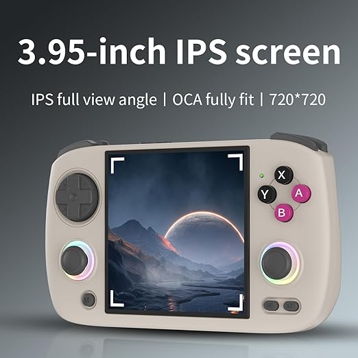 RG Cubexx Retro Game Handheld 3.95 Inch IPS Screen 720*720 Linux System,RGCube XX 64GB Card Pre-Installed 5373 Games 3800mAh Supports 5G WiFi Bluetooth Online Fighting,Streaming