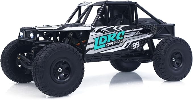 LDRC Ld18499 1/18 2.4G RC Climbing Car 4 * 4 Remote Control Vehicle 280 Brushed Motor Esc Ready to Go Battery Servo USB Charge Hobby Grade Model for Adult Hobby(Blue)