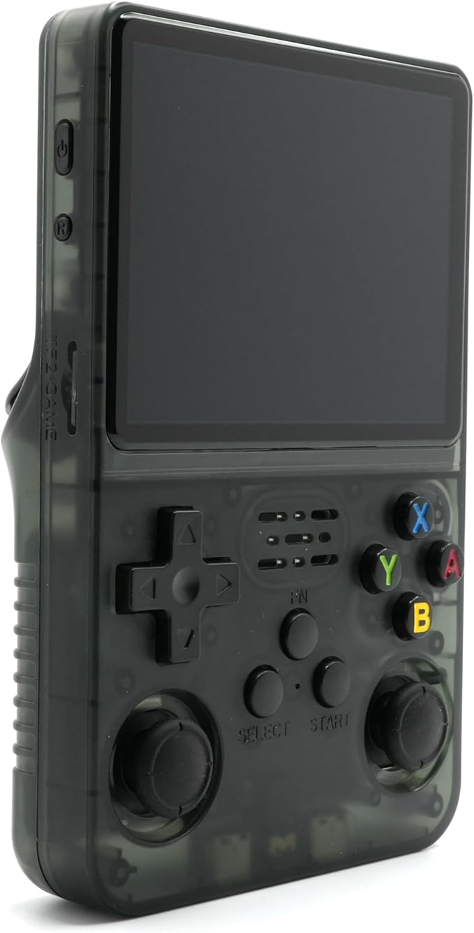 Retrotech R36S Handheld Video Game Console with Build-in 15000 Games (Black Transparent)