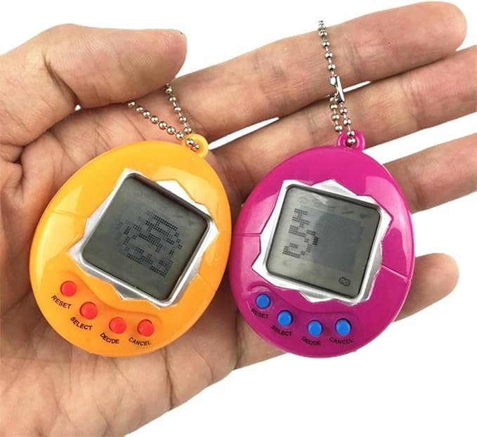 Virtual Digital Pet Toy Handheld Game Machine Game Keychain Decompression Toy (Purple)