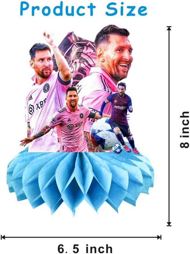 8Pcs Soccer Honeycomb Table Centerpiece Football Birthday Party Supplies Table Decorations for Kids Party Decorations