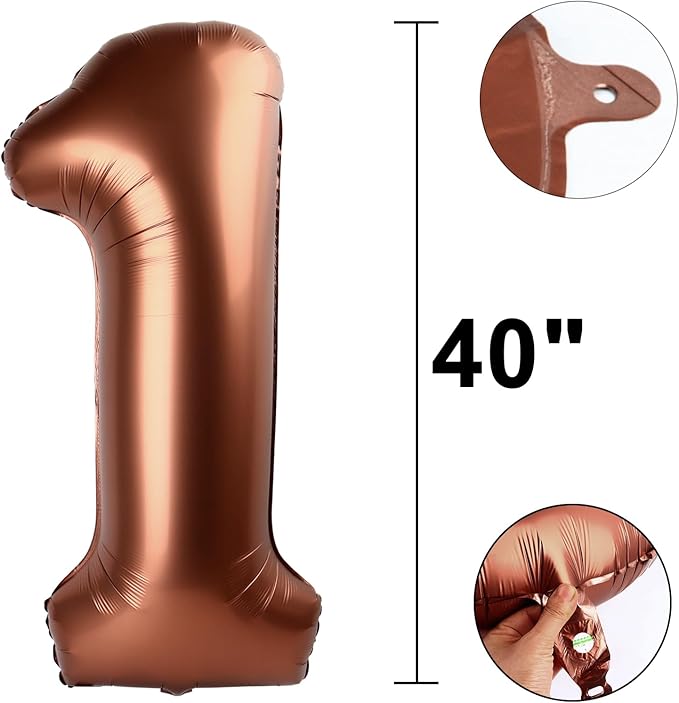 40 Inch Dark Brown Balloon Number 21,Chocolate Jumbo Mylar Foil Helium Balloon for 21th Digital Balloons for Birthday Party,Wedding Anniversary Party Decorations