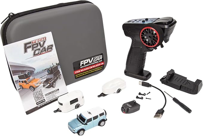 WL 6405-C 1/64 FPV RC Car, Full Proportional Mini Remote Control Car with APP Auto-Pairing, WiFi Module Control, Camera - Includes Storage Case ＆ Tow Trailers (RTR Version)