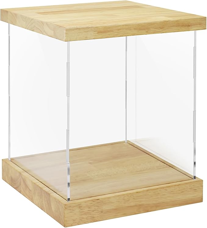 BenchPro Clear Acrylic Display Case for Trophy, Collectibles, Assemble Cube Display Box Stand Dust Proof Protection Showcase for Action Figures Toys. (1.75" & 1" Thick Wood, 14" H x 12" L x 12" D)