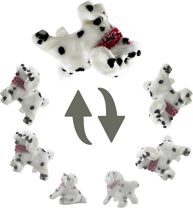 Haktoys 2-Pack Flip Over Puppy Battery Operated Somersaulting, Walking, Sitting, Barking Plush Cute Little Toy Dog Great Gift for Animal and Pet Loving Toddlers and Kids