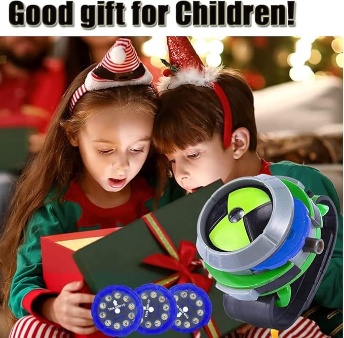 Cartoon Projector Watch Toy for Alien Force and Mysterious Projection Action Figures Model Toy for Kids Birthday Party Supplies