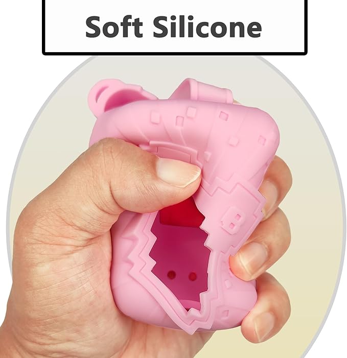 JCHPINE Hard Carrying Case and Silicone Cover for Bitzee Disney Interactive Digital Pet, Protective Case for Bitzee Disney Virtual Electronic Pets Accessories (Pink)