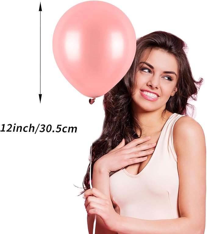 Pink Balloons Set,12 Inch Metallic Pink Pearl Pink Macaron Pink Light Pink Confetti Pink Different Shades Balloons For Girl Women Birthday Decorations Wedding Party Decorations Supplies