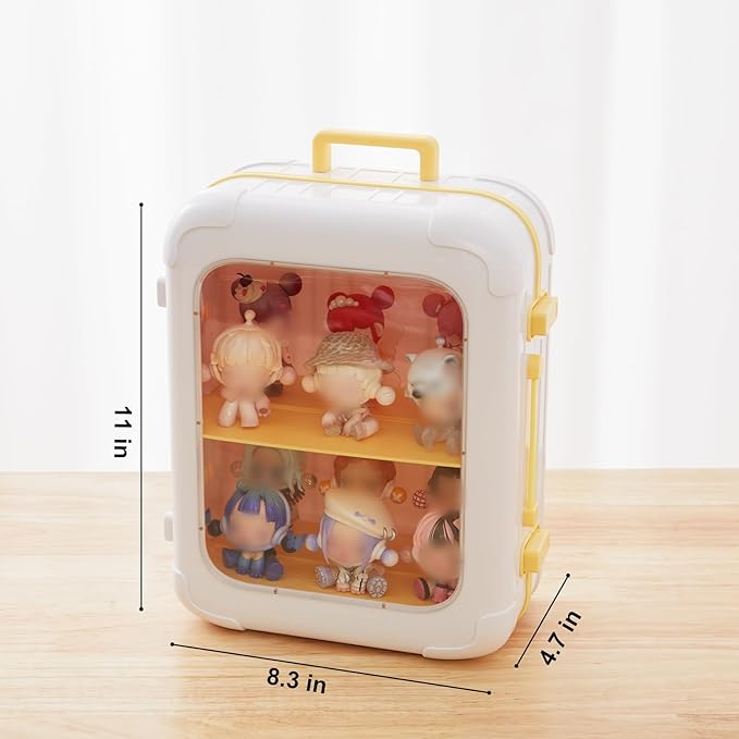 Clear Display Case for Figures, Adjustable Display Stand Toy Box,Dust-Proof Stackable Display Cabinet Organizer for Mini Action Figures Collectibles(1 Pack)