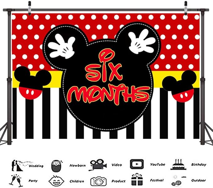 188 Pcs Red Half Birthday Party Decorations, Boys 6 Months Balloons Arch Garland Kit, Red Cartoon Boys 1/2 Bday Backdrop, TableCloth, Tableware for Boy 1/2 Half Year Baby Shower Party Supplies Favors