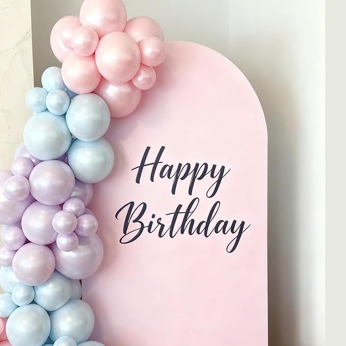 Pink Purple Blue Balloons,Pastel Balloon,Iridescent Pearl Pink Blue Purple Latex Balloons for Girls Mermaid Snowflake Princess Birthday Baby Shower Party Decorations
