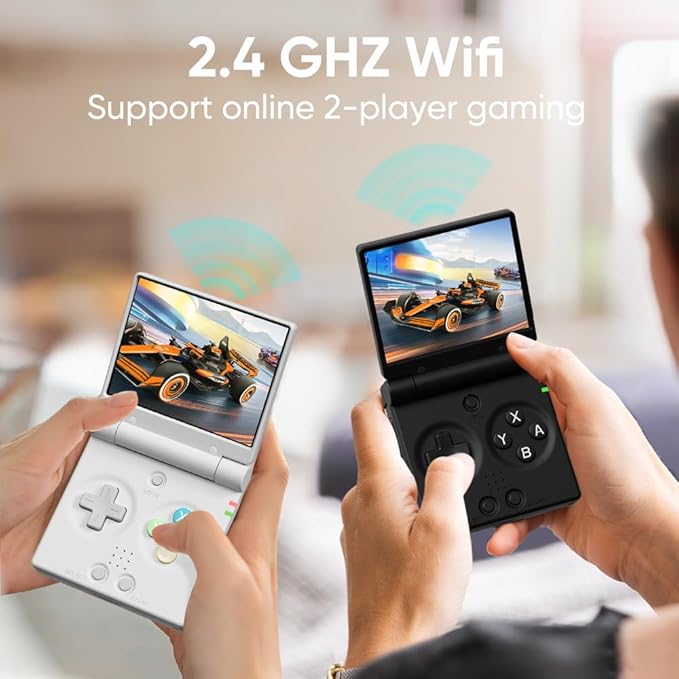 Miyoo Mini Flip Retro Handheld Game Console, 2.8 Inch 750*560 IPS Screen, Portable Linux Emulator Handheld, Gift for Men & Women, Gray