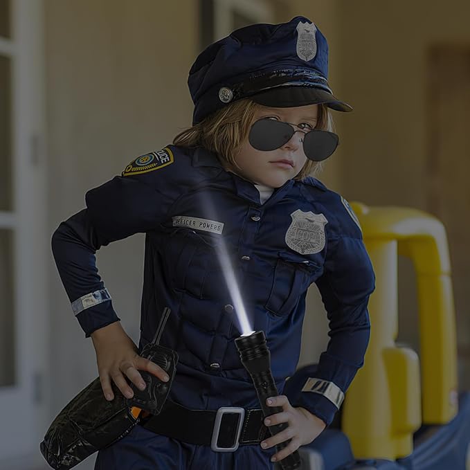 3 otters 9PCS Police Pretend Play Toy Set, Police Accessories for Kids Include Badge, Handcuffs, Walkie, and More for Dress Up Party, Role-playing, Christmas Gift for Kids
