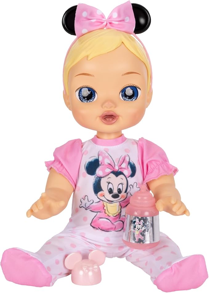 13-Inch Interactive Baby Doll – Magical Lights, Sounds, Music & Wand – Minnie-Inspired Nurturing Doll with Accessories – Multiple Skin Tones, Eye Colors – Ages 2 and Up