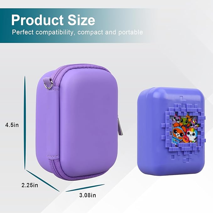 Canboc Hard Carrying Case for Bitzee/Bitzee Disney/Bitzee Magicals Interactive Toy Digital Pet, Virtual Electronic Pets Kids Toys Storage Bag, Purple+Purple (Case Only)