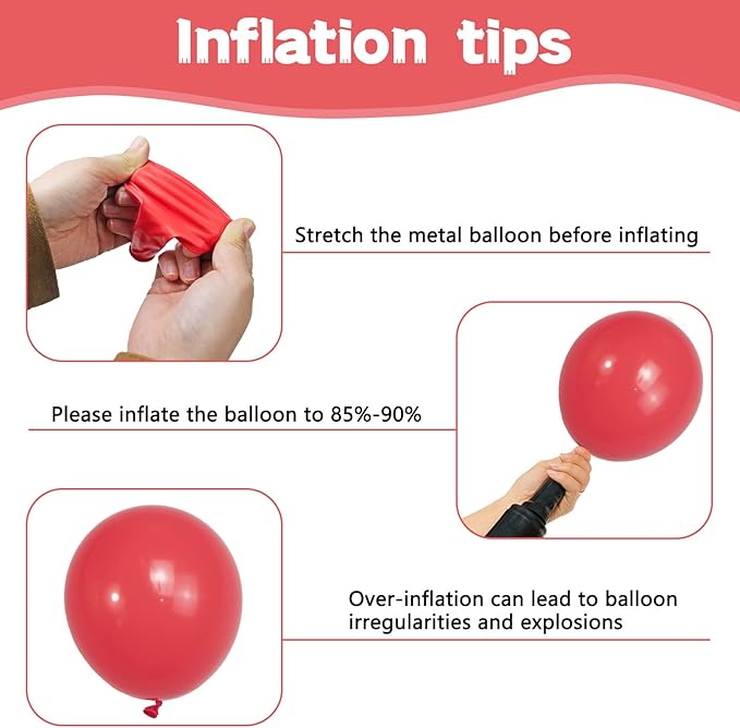 134Pcs Coral Red Balloons Different Sizes 5 10 12 18 Inch Red Balloon Latex Ballon for Birthday Wedding Baby Shower.