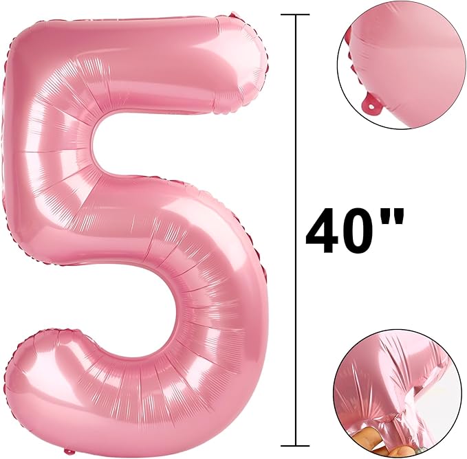 40 Inch Pearlescent Pink Number 25 Balloon Number 25 Balloon 40 Inch, 25th Birthday Party Decorations for Boy or Girl Huge Mylar Anniversary Party Supplies