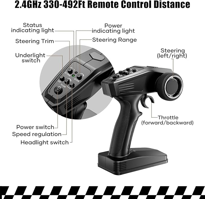 1/16 Brushless Fast RC Cars for Adult, 35Mph High Speed Remote Control Car, Cyber RC Truck, 4x4 Monster Truck Toy, 2.4GHz Remote, All Terrain Off-Road Vehicle, Colorful LED Light, Kids Gift