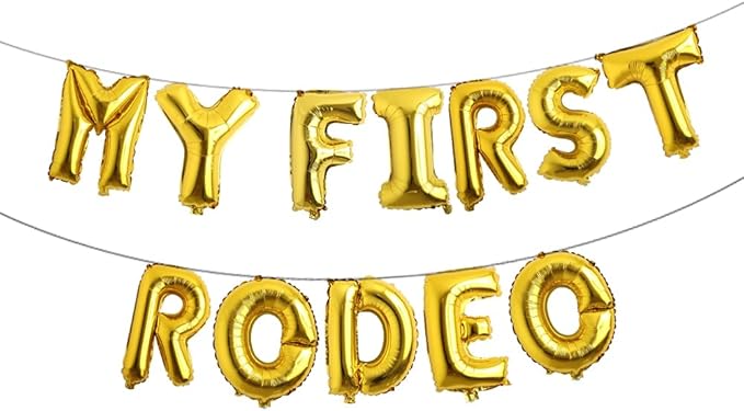 My First Rodeo Party Decoration & Supplies - Banner, Balloons, Backdrop (Gold)
