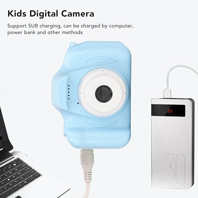 Kids Camera, 2.0in Screen Digital Video Camera USB Charging 400mAh Portable Children Camera Toy for Boys Girls, Christmas Birthday Festival Gifts for Kids, Support 32GB SD