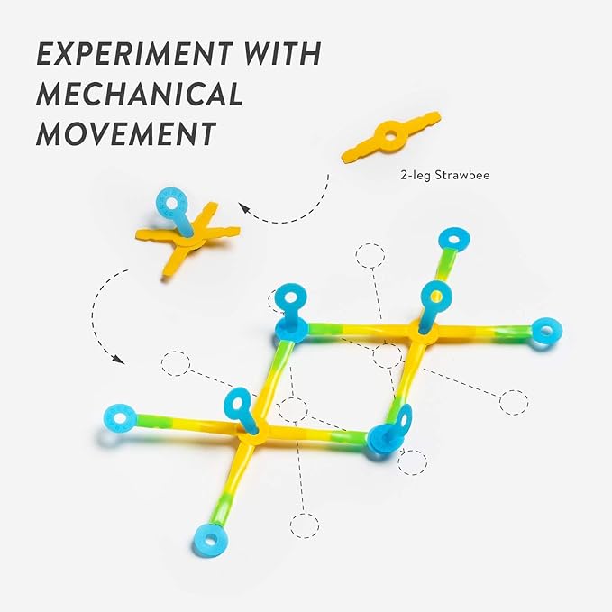 Strawbees Creature Creator Kit - Educational Connecting Toys for Makers & Families, Building Toy Toolbox with Straws and Connectors for Creative STEM Exploration in Schools & Home Learning