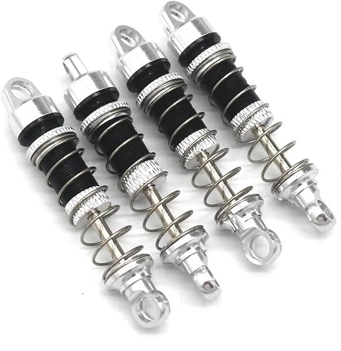 RC Spare Part Compatible With Mn78 For Mn168 1/12 Remote Control Vehicle Hill Bike Metal Upgrade Fittings Oil Pressure Shock Absorber(Silver)