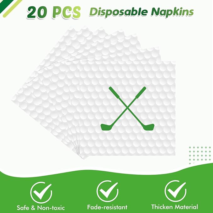 Golf Party Plates Napkins Tablecloth- 41PCS Golf Party Supplies Golf Party Tableware Set Golf Theme Paper Plates Napkins and Tablecover Disposable Golf Plates Golf Birthday Party Decorations Supplies