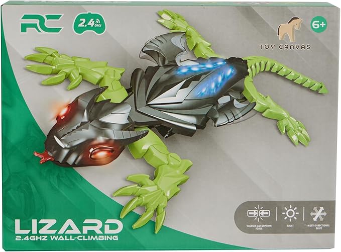RC Lizard Wall Climbing Toy – Remote Control Robotic Gecko Kids Toys with LED Lights, Wall-Crawling Action, Battery Operated, for Boys and Girls Ages 6 and up