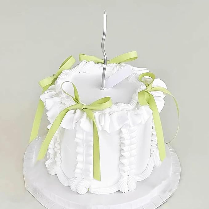 12 PCS Green Bow Cake Topper Coquette Ribbons Bows Cake for Decorating Dessert Green Bowknot Birthday Cake Toppers Baby Bridal Shower Party Favors