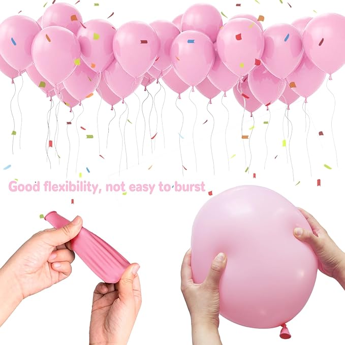 Pastel Pink Balloons 12 Inch 100 Pack light Pink Latex Balloons Baby Pink Party Balloons Round Helium Balloons for Girls Womens Birthday Wedding Anniversary Baby Shower Decorations