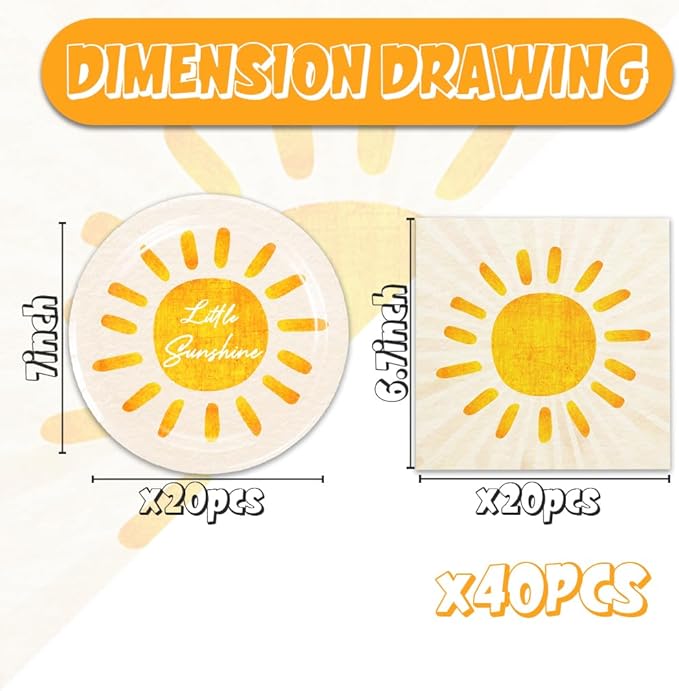 40Pcs Boho Sun Party Supplies First Trip Around The Sun Plates Napkin Bohemian Sunshine Baby Shower Decorations Boho Sun Birthday Party Decorations