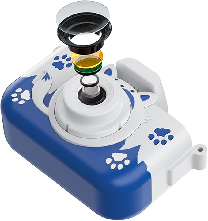 HD Dual Lens Kids Camera 40MP, HD Recording, 2 Inch HD Screen, Funny Picture Frames, Material, Long Lasting Battery, Ideal for Boys and Girls Age 3-8 (Blue)